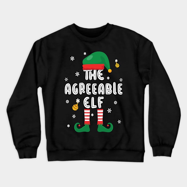 The Agreeable Elf - Christmas Little Helper Design Crewneck Sweatshirt by Fusti